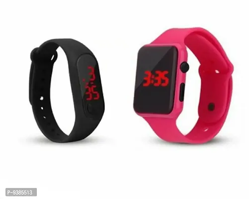 Unisex Digital Display Watch Band Combo pack of 2