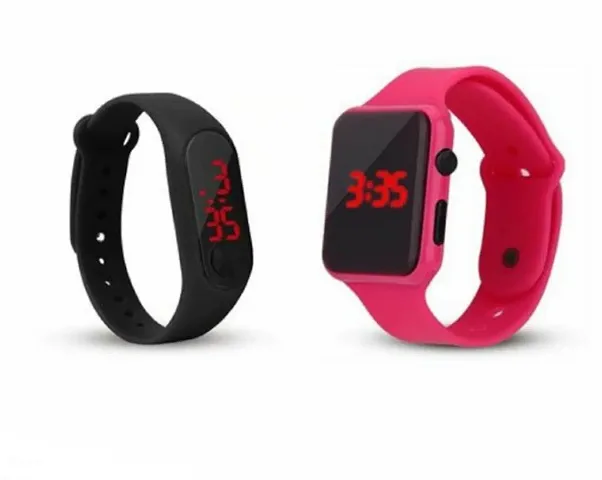 Fancy Silicone Unisex Digital Watch Pack of 2