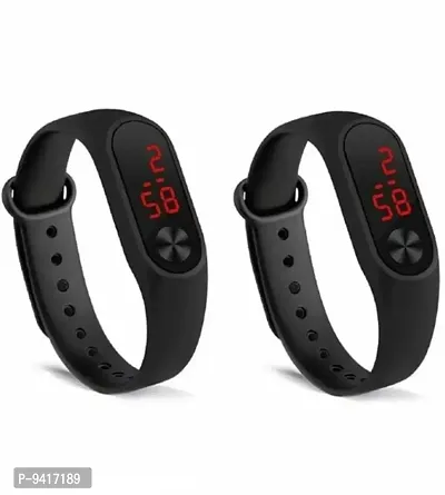 Unisex Digital Display Watch Band Combo pack of 2-thumb0