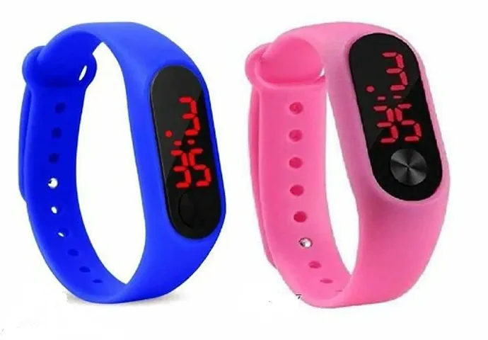 Unisex Digital Display Watch Band Combo pack of 2