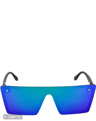 Sunglasses ,Men Blue  UV Protected Rectangular Sunglasses-thumb0