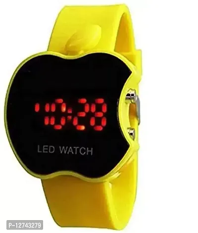 Watches,Yellow Digital Display Apple Shape Watch For Unisex Kids