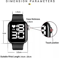 Watch,Black Digital Display Dual Time Watch for Unisex-thumb1