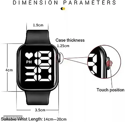 Watch,Black Digital Display Dual Time Watch for Unisex-thumb2