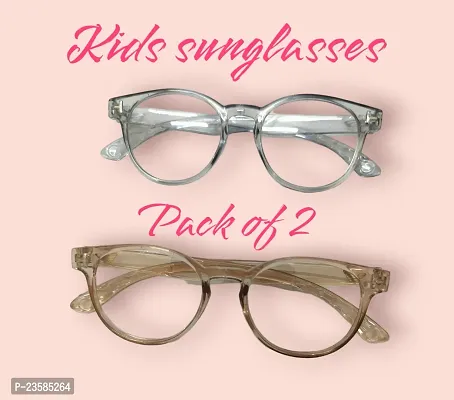Kids Anti Glare Clear Lens Sunglasses Combo (Pack of 2)-thumb0