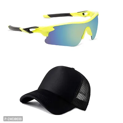 Buy Mens Sports Sunglasses/Multi color/Light weight/U V  Protected/Cricket/Cycling/Riding (Unisex) with adjustable Black Cap Online  In India At Discounted Prices