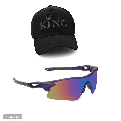 Mens Sports Sunglasses/Multi color/Light weight/U V Protected/Cricket/Cycling/Riding (Unisex) with adjustable Black Cap-thumb0