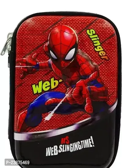 Spider Man Pencil Box (Red, Black Color) Pack Of 1-thumb0