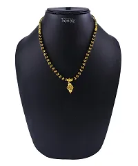 KALAPURI? Traditional Handmade Golden And Black Crystal Jewellery Alloy Necklace for Women and Girls-thumb1