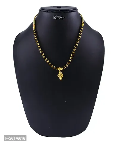 KALAPURI? Traditional Handmade Golden And Black Crystal Jewellery Alloy Necklace for Women and Girls-thumb2