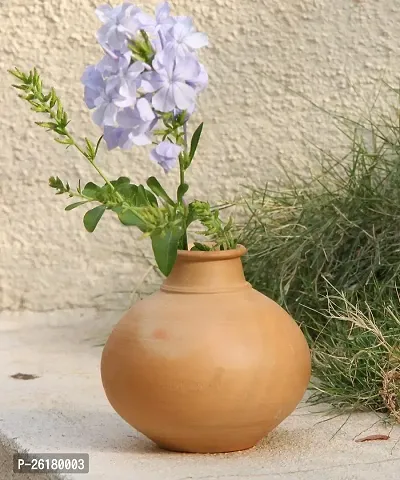 KALAPURI Terracotta Clay Natural Showpiece Vase (Brown, Medium), Clay