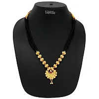 KALAPURIreg; Handmade Big Ghat Lambat Mani Thushi Mangalsutra Necklace With Chain for Women-thumb1