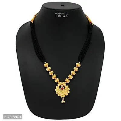 KALAPURIreg; Handmade Big Ghat Lambat Mani Thushi Mangalsutra Necklace With Chain for Women-thumb2