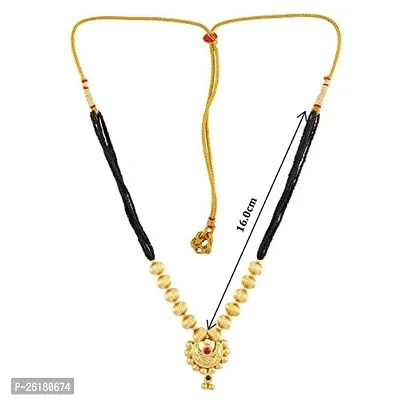 KALAPURIreg; Handmade Big Ghat Lambat Mani Thushi Mangalsutra Necklace With Chain for Women-thumb4