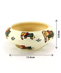 KALAPURI? Multicolored Made of Teracotta Clay Handicrafts ShowPiece Terracotta Vase/Pot with Elephant Paintings-thumb1