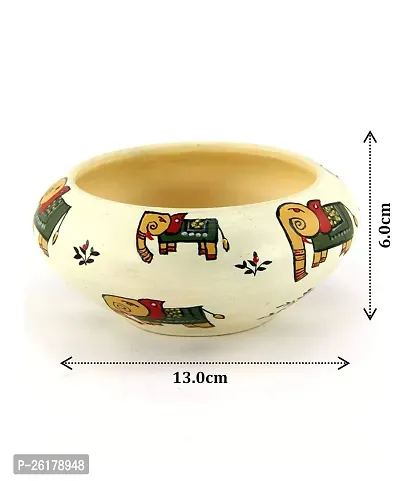 KALAPURI? Multicolored Made of Teracotta Clay Handicrafts ShowPiece Terracotta Vase/Pot with Elephant Paintings-thumb2