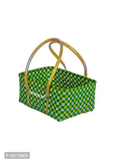 KALAPURI Reusable Multipurpose Basket| Beach Bag Shopping Bag |Grocery Basket | Hand Bag | Storage Basket |Hand Woven Bag | Lunch Bag | Wire Basket-thumb3