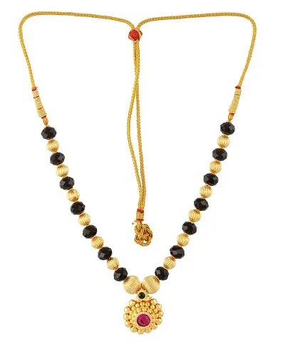 KALAPURI Traditional Handmade Jewellery Mani Pandal Unique Haar 24K Plated Alloy Necklace for Women and Girls