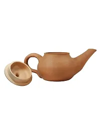 KALAPURI? Natural Handcrafted Terracotta Clay Tea Pot/Kettle of 750mL Used for Dining/Table Decor/Gift Items-thumb2