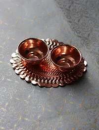 KALAPURI? Silver Plated Haldi-Kunku karand/Kankavati/Kumkum Pooja Thali Set-thumb2