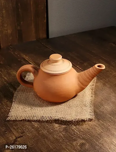 KALAPURI? Natural Handcrafted Terracotta Clay Tea Pot/Kettle of 750mL Used for Dining/Table Decor/Gift Items