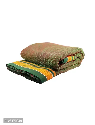 KALAPURIreg; Guledgudda Khun Fabric with Green Border for making Blouse/Kurtis/Patiala/with Contrast Border for Women