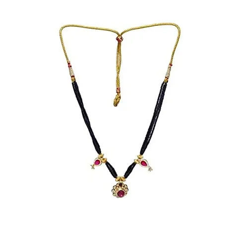 KALAPURIreg; Handmade Traditional Centre Jaav Mani Manchali Necklace Mangalsutra With Chain for Women