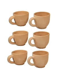 KALAPURI? Handcrafted Terracotta Tea Set with 750mL Teapot  6 Cups Non-Toxic  Eco-Friendly Clay Kettle  Cup Set-thumb2