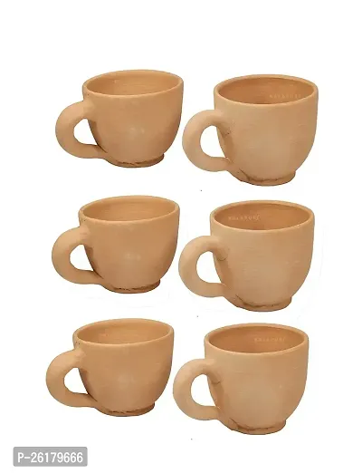 KALAPURI? Handcrafted Terracotta Tea Set with 750mL Teapot  6 Cups Non-Toxic  Eco-Friendly Clay Kettle  Cup Set-thumb3