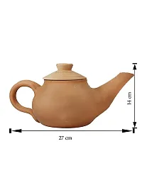 KALAPURI? Natural Handcrafted Terracotta Clay Tea Pot/Kettle of 750mL Used for Dining/Table Decor/Gift Items-thumb3