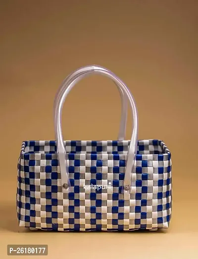 KALAPURI Reusable Multipurpose Basket| Beach Bag Shopping Bag |Grocery Basket | Hand Bag | Storage Basket |Hand Woven Bag | Lunch Bag | Wire Basket-thumb2