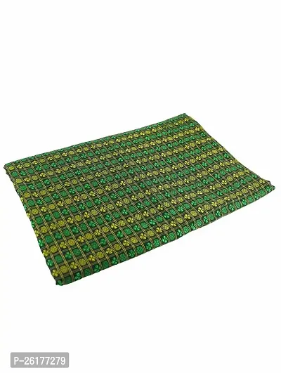 KALAPURI Guledgudda Bottle Green Khun Fabric for making Blouse/Kurtis/Patiala/Palazzo/Gowns with Contrast Border for Women-thumb2