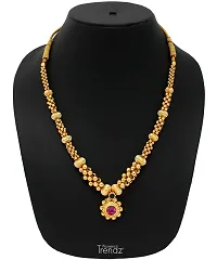 KALAPURI Traditional Handmade Jewellery Jijamata Thushi 24K Gold Plated Alloy Necklace for Women and Girls-thumb1