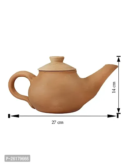 KALAPURI? Handcrafted Terracotta Tea Set with 750mL Teapot  6 Cups Non-Toxic  Eco-Friendly Clay Kettle  Cup Set-thumb5