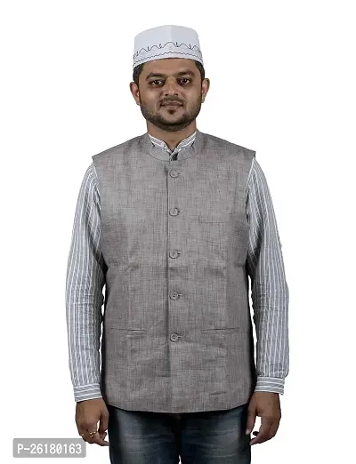 KALAPURI Traditional Handstitched Ready to Wear Typical White Baniya Topi with Blue Large Hand Embroidery for Groom or Dulha or Navardev Wedding/Marriage 1104-2-thumb5