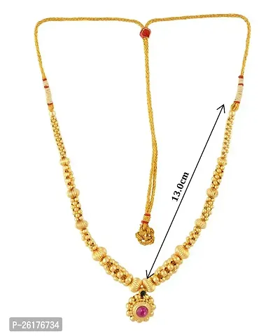 KALAPURI Traditional Handmade Jewellery Jijamata Thushi 24K Gold Plated Alloy Necklace for Women and Girls-thumb4