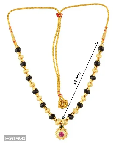 KALAPURI Traditional Yellow Handmade Jewellery Round Pandal Unique 24K Gold Plated Alloy Quartz Necklace for Women-thumb4