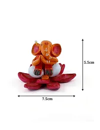 KALAPURI? Handcrafted M-Seal Art Ganesha Idol Sitting on Lotus/Vinayaka Idol/Showpiece-thumb3