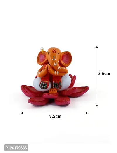 KALAPURI? Handcrafted M-Seal Art Ganesha Idol Sitting on Lotus/Vinayaka Idol/Showpiece-thumb4