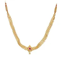 KALAPURI Traditional Handmade Jewellery Kolhapuri 24K Gold Plated Alloy Necklace for Women and Girls-thumb2