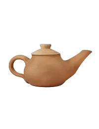 KALAPURI? Handcrafted Terracotta Tea Set with 750mL Teapot  6 Cups Non-Toxic  Eco-Friendly Clay Kettle  Cup Set-thumb3