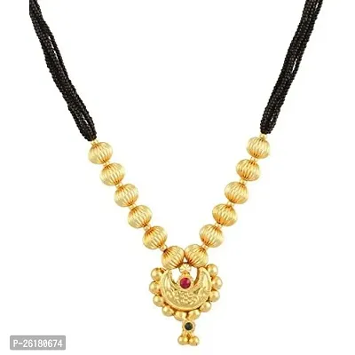 KALAPURIreg; Handmade Big Ghat Lambat Mani Thushi Mangalsutra Necklace With Chain for Women-thumb3