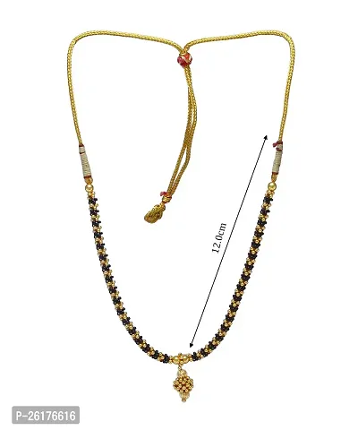 KALAPURI? Traditional Handmade Golden And Black Crystal Jewellery Alloy Necklace for Women and Girls-thumb4