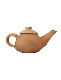 KALAPURI? Natural Handcrafted Terracotta Clay Tea Pot/Kettle of 750mL Used for Dining/Table Decor/Gift Items-thumb1