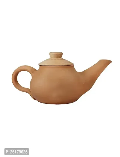 KALAPURI? Natural Handcrafted Terracotta Clay Tea Pot/Kettle of 750mL Used for Dining/Table Decor/Gift Items-thumb2