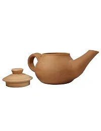 KALAPURI? Natural Handcrafted Terracotta Clay Tea Pot/Kettle of 750mL Used for Dining/Table Decor/Gift Items-thumb4