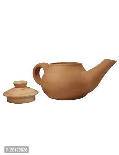 KALAPURI? Natural Handcrafted Terracotta Clay Tea Pot/Kettle of 750mL Used for Dining/Table Decor/Gift Items-thumb5