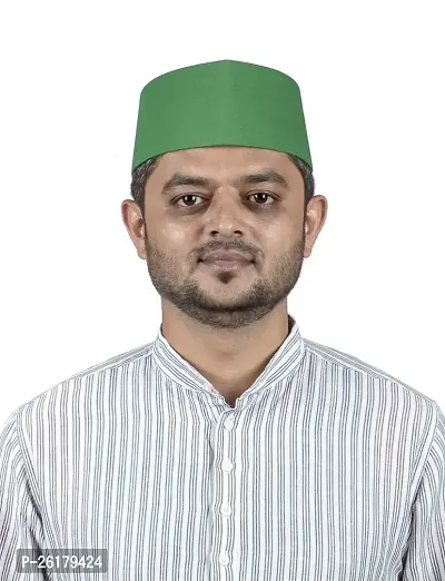 KALAPURI Traditional Handstitched Ready to Wear Typical Maharashtrain Green Gandhi Topi (Turban) for Wedding/Traditional Functions 1111-2