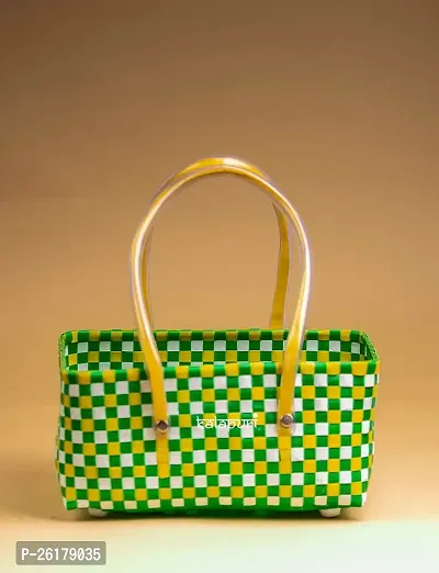 KALAPURI Reusable Multipurpose Basket| Beach Bag Shopping Bag |Grocery Basket | Hand Bag | Storage Basket |Hand Woven Bag | Lunch Bag | Wire Basket-thumb2