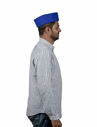 KALAPURI Traditional Handstitched Ready to Wear Typical Maharashtrain Blue Gandhi Topi (Turban) for Wedding/Traditional Functions 1112-3-thumb3